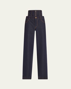 Monse Corset Denim Jeans - Blue
