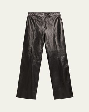 Ulla Johnson Tullia Leather Straight-Leg Pants - Red