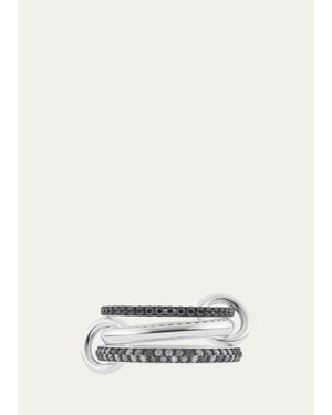 Spinelli Kilcollin Scorpio Sterling Diamond Pave 3-Band Ring - White