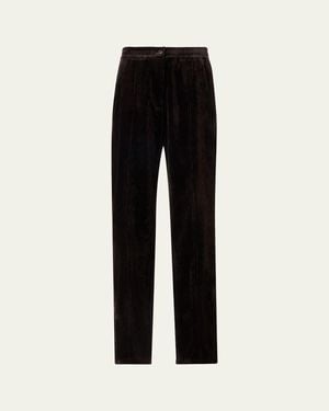 Akris Fritz Corduroy Straight-Leg Pants - Black