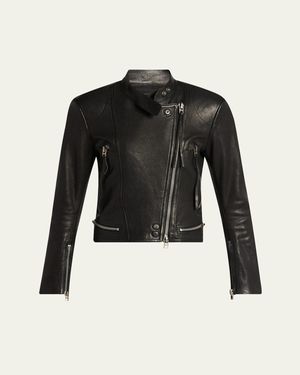 Tom Ford Leather Moto Jacket - Black