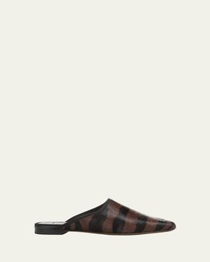 Vince Dakota Zebra Calf Hair Mules - Multicolor
