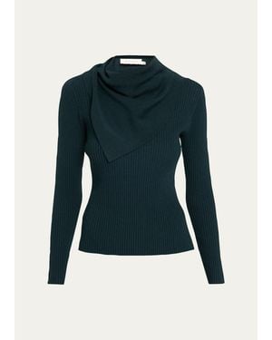 Zimmermann Valiant Merino Scarf Sweater - Blue