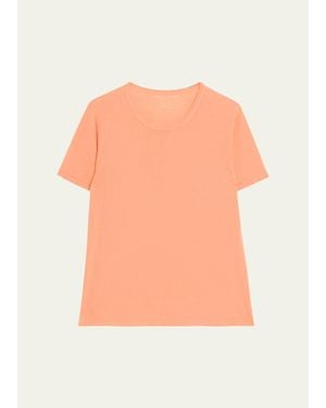 Majestic Filatures Machine Washable Cashmere Crewneck T-Shirt - Orange