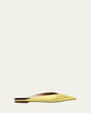 Tom Ford Julianna Satin Pointed-Toe Flats - Natural