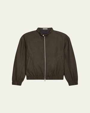 Helmut Lang Belted Wool-Blend Bomber Jacket - Green