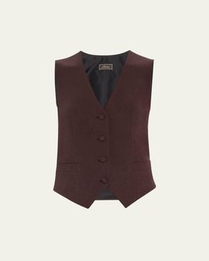 Brioni Tess Silk Waistcoat - Purple