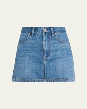 Veronica Beard Zora Denim Mini Skirt - Blue