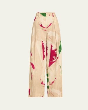 Ulla Johnson Uj X Lee Krasner Mitchell Wide-Leg Pants - Pink
