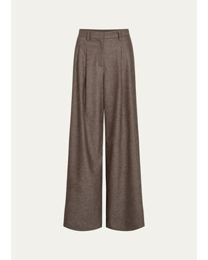 Twp Avery Wool-Blend Pants - Brown