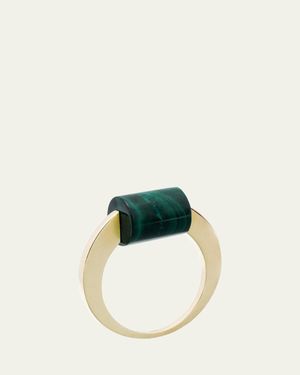 Aliita Deco Cylinder Ring With - Green