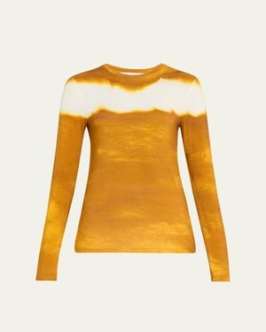 Jason Wu Painted Stripe Long Sleeve Jersey Top - Yellow