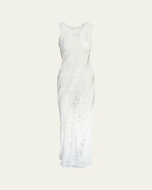 AISLING CAMPS Kapok Drop-Stitch Maxi Dress - Natural