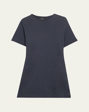 Theory Gathered Shoulder T-Shirt Dress - Blue
