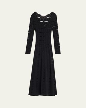 Zimmermann Rhiannon Pointelle Maxi Dress - Black