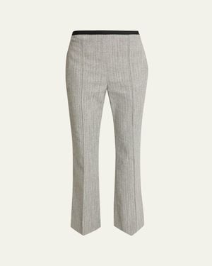 Proenza Schouler Lorenza Static Suiting Flare Pants - Gray