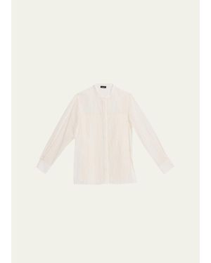 Akris Wave Broderie Anglaise Cotton Voile Blouse - Natural