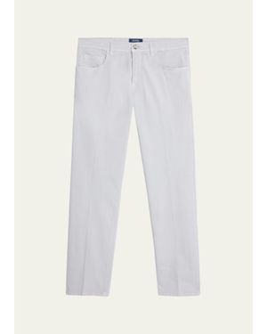 Cesare Attolini Cotton Slim Straight-Leg Five-Pocket Pants - White