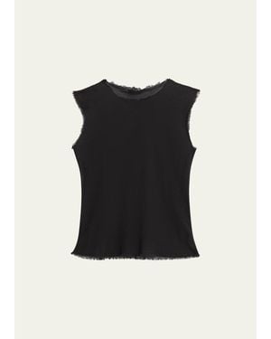 All Three Iris Gauze Tank Top - Black