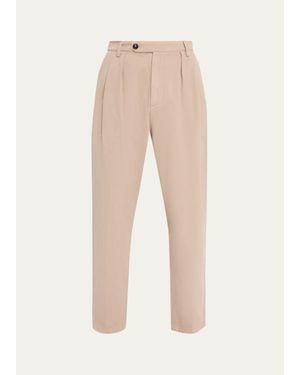 Massimo Alba Fossil Pleated Pants - Natural