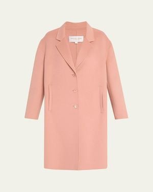 Michael Kors Single-Breasted Wool Long Slouch Coat - Pink