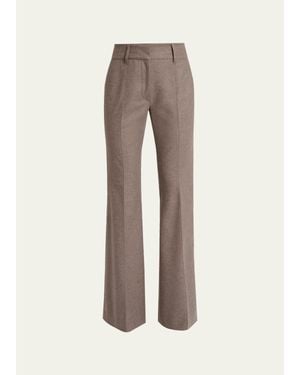 Gabriela Hearst Rhein Wool-Cashmere Flannel Flare Pants - Natural