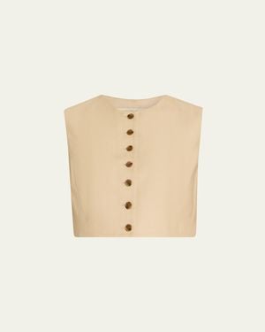 Heirlome Danielle Silk Tussah Crop Top - Natural