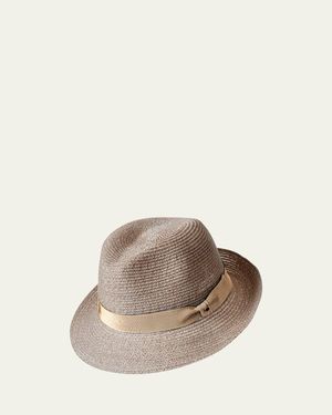Inverni Small-Brim Woven Hemp Panama Hat - Natural