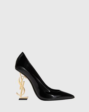 Saint Laurent 110Mm Opyum Patent Ysl-Heel Pumps - Black