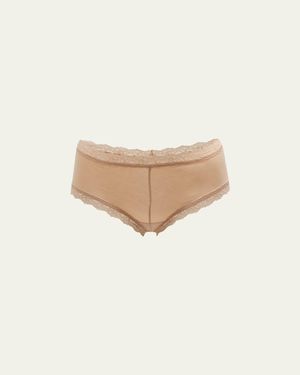 Hanky Panky Low-Rise Organic Cotton Boyshorts - Natural