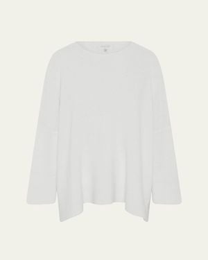 Eskandar Bateau Neck Sweater (Mid Plus Length) - White