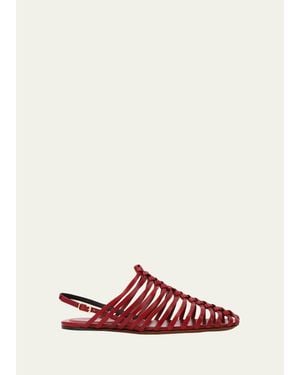 Dries Van Noten Woven Leather Slingback Sandals - Pink