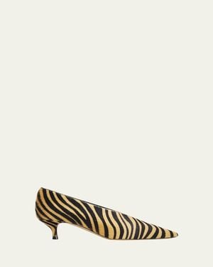 Le Monde Beryl 40Mm Babouche-Printed Calf Hair Pumps - Natural