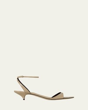 The Row Vika Leather Ankle-Strap Sandals - Natural