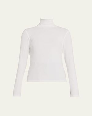 Vince Essential Long-Sleeve Turtleneck - White