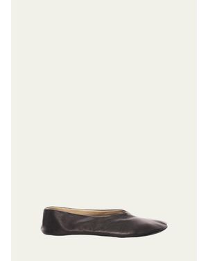 The Row Stella Lambskin Ballerina Slippers - Natural