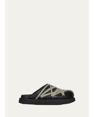 Rick Owens Megalace Leather Slides - White