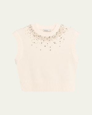 Jonathan Simkhai Candra Embellished Knit Vest - Natural