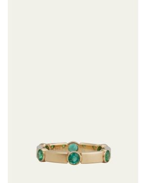 Ileana Makri 18K Stepping Stones Stream Ring With Emeralds - Natural