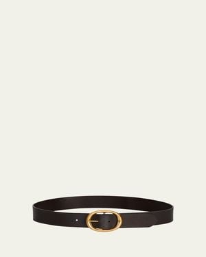 Twp Wide Leather Belt - White