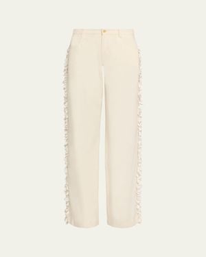 DIOTIMA Burro Sequined Side-Stripe Wide-Leg Jeans - Natural