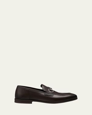 Stuart Weitzman Simon Leather Twist Bit Loafers - White
