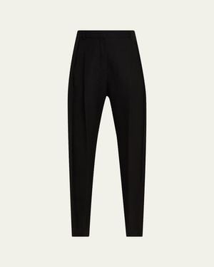 Lanvin Virgin Wool Cigarette Pants - Black