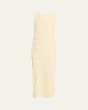 Vince Textured Sleeveless Midi Dress - Natural