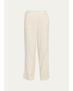 TOTEME Monogram Flannel Straight-Leg Pants - White