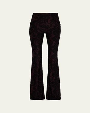 Etro Paisley Chenille Jacquard Flare Pants - Black