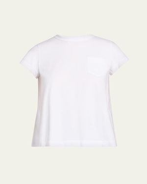 Sacai Cotton Poplin X Cotton Jersey T-Shirt - White
