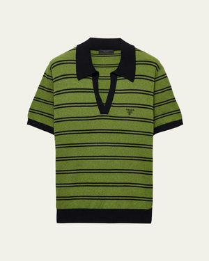 Prada Striped Polo Shirt in Blue for Men | Lyst Prada Striped Polo Shirt in Blue for Men | Lyst
