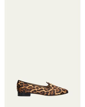 Vibi Venezia Print Silk Loafers - Natural