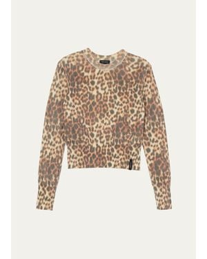Marc Jacobs Leopard-Print Cotton Sweater - Natural